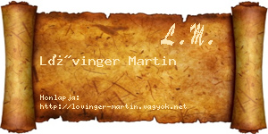 Lővinger Martin névjegykártya